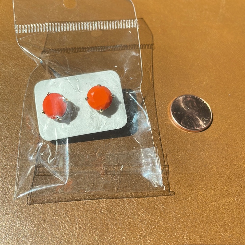 FOSSIL - Faceted Orange and Gold Stud Earrings